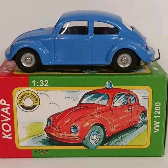 Kovap Volkswagon Beetle Wind-Up Diecast (Tested) VW Blue Vintage Czech - Picture 10 of 14